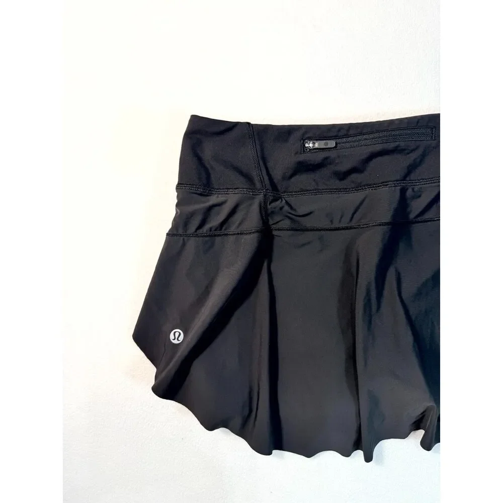 Lululemon Women’s Size 4 Black Running Skort Built-In Shorts Pockets
